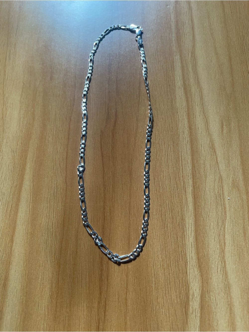 Sterling Silver P.LuxFigaro-Style Chain Necklace - Shiny Silver